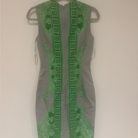 Versace Collection Elegant Green Floral Dress Size 6 US - Picture 5 of 7